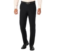 Haggar Herren 4 Way Stretch Slim Fit Flat Front Dress Pant Lässige Hose, Schwarz, 33W / 32L