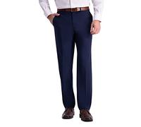 Haggar Herren 4-Way Stretch Straight Fit Flat Front Dress Pant Klassische Hose, Blau, 40W / 32L