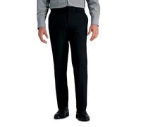 Haggar Herren 4-Wege-Stretch, Gerade Passform, Flache Vorderseite, Anzughose Klassische Hose, Schwarz, 36W / 32L