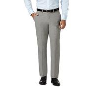Haggar Herren 4-Wege-Stretch, Schmale Passform, Flache Vorderseite, Anzughose Freizeithosen, hellgrau, 34W / 34L