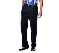 Haggar Herren Arbeitet Am Wochenende, Bügelfreie Köperfalte Vorne, Normale und Große Größen - Normale Große Gr dress pants, Schwarz, 38W / 34L EU
