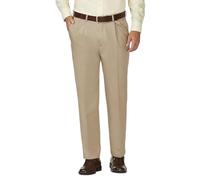 Haggar Herren Arbeitet Am Wochenende, Bügelfreie Köperfalte Vorne, Normale und Große Größen - Normale Große Gr Dress Pants, Khaki, 40W / 30L EU