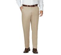 Haggar Herren Arbeitshose bis Wochenende, versteckte erweiterbare Taille, bügelfrei, Flache Vorderhose, Khaki, 42W / 30L