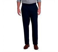 Haggar Herren B&T Iron Free Premium Khaki Classic Fit Flat Front Expandable Waist Pant Unterhose, Dunkles Marineblau, 50W / 30L