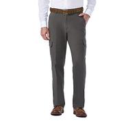 Haggar Herren Bequeme Stretch-Cargohose, Klassische Passform, Flache Vorderseite, Normale Größen Lässige Hose, GRAU, 44W / 32L