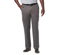Haggar Herren Bequeme Stretch-Cargohose, Klassische Passform, Flache Vorderseite, Normale Größen Lässige Hose, Mittelgrau, 48W / 30L