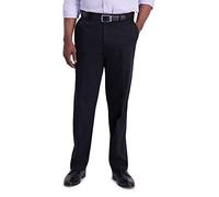 Haggar Herren Bügelfreie Premium-Freizeithose in Khaki, Klassische Passform, Flache Vorderseite, Erweiterbare Taille, Normale Größen Hose, schwarz, 44W / 29L