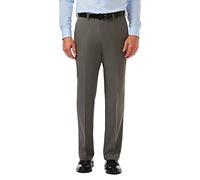 Haggar Herren Cool 18 Pro Classic Fit Flat Front Pants Regular und Big & Tall Größen Freizeithosen, grau meliert, 42W / 30L