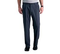 Haggar Herren Cool 18 Pro Classic Fit Pleat Front Hidden Expandable Waist Pant-Regular and Big & Tall Sizes Freizeithosen, Marineblau (Heather Navy), 38W / 34L