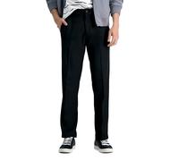 Haggar Herren Cool 18 Pro Straight Fit Flat Front Casual Pant Lässige Hose, Schwarz, 32W / 32L