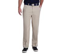 Haggar Herren Cool Right Performance Flex Solid Classic Fit Flat Front Pant Reg. Big & Tall Lässige Hose, String, 42 W/30 L