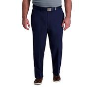 Haggar Herren Cool Right Performance Flex Solid Classic Fit Flat Front Pant Reg. Big & Tall Lässige Hose, Midnight, 40 W/30 L
