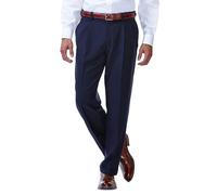 Haggar Herren ECLO Stria Expandable Waist Faltenband vorne - Blau - 32W / 32L