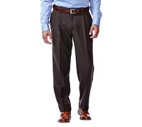 Haggar Herren ECLO Stria Expandable Waist Faltenband vorne - Braun - 32W / 30L