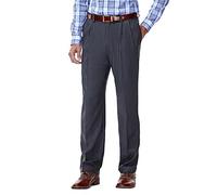 Haggar Herren ECLO Stria Expandable Waist Faltenband vorne - Grau - 34W / 34L