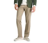 Haggar Herren-Freizeithose, bügelfrei, Khaki, gerade Passform und schmale Passform, Flache Vorderseite, Sandy, 33B x 34L, Khaki, 34W / 34L