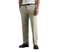 Haggar Herren-Freizeithose, bügelfrei, Khaki, gerade Passform und schmale Passform, Flache Vorderseite, Sandy, 33B x 34L, Sand, 38W / 32L