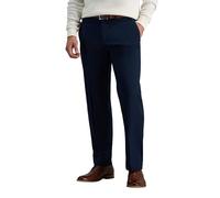 Haggar Herren Hochwertige, Bügelfreie Khaki-Freizeithose, Gerade Passform, Flache Vorderseite Lässige Hose, Dunkles Marineblau, 38W / 34L