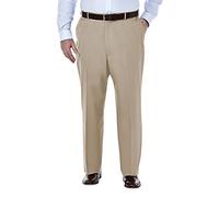 Haggar Herren Hochwertige, bügelfreie Khaki-Freizeithose mit klassischer Passform, Flache Vorderseite, Normale Größen Lässige Hose, Sand-Bt, 44W / 29L