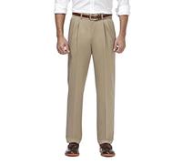 Haggar Herren Hochwertige, Bügelfreie Khaki Klassischer Passform, Plisseefalten Vorne (Normale Größen) Lssige Hose, 42W / 29L
