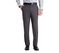 Haggar Herren Hochwertige Komfort, Gerade Passform, Flache Vorderseite, Normale Größen Klassische Hose, grau dunkel, 34W / 34L