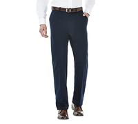 Haggar Herren-Hose für Arbeit bis Wochenende, versteckte erweiterbare Taille, bügelfrei, Flache Vorderseite, Dunkles Marineblau, 36W / 32L