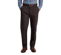 Haggar Herren Iron Free Premium Khaki Classic Fit Flat Front Expandable Waist Casual Pant Hose, Espresso, 40W / 32L