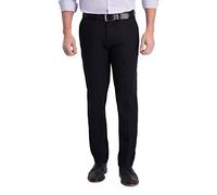 Haggar Herren Iron Free Premium Khaki Slim-Straight Fit Flat Front Flex Waist Casual Pant Hose, schwarz, 32W / 32L