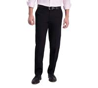 Haggar Herren Iron Free Premium Khaki Straight Fit Flat Front Flex Waist Casual Pant Hose, Schwarz, 38W / 30L