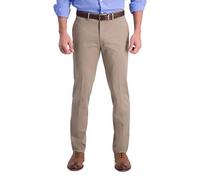 Haggar Herren Iron Free Premium Slim-Straight Fit Flat Front Flex Waist Casual Pant Hose, Medium Khaki, 33 W/30 L