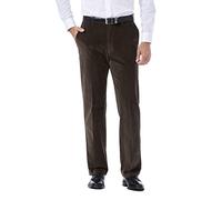 Haggar Herren 21 Wale Stretch Cord, Dehnbare Taille, Klassische Passform, einfarbige Vorderhose - Braun - 32W / 32L