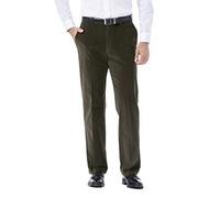 Haggar Herren 21 Wale Stretch Cord, Dehnbare Taille, Klassische Passform, einfarbige Vorderhose - Grün - 36W / 30L