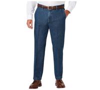 Haggar Herren Lässige Denim-Hose mit Klassischer Passform, Normale Größen Freizeithosen, Mittlere Blaue Wäsche, 46W / 32L