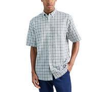 Haggar Herren Life Khaki Kurzarm Button-Down Casual Leinenhemd, Weiss/opulenter Garten, Mittel