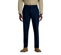 Haggar Herren Men's Wrinkle Free Performance Khaki Straight Fit Flat Front Pant Lässige Hose, Dunkles Marineblau, 32W / 32L