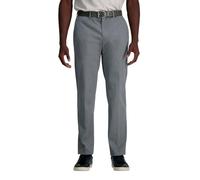 Haggar Herren Men's Wrinkle Free Performance Khaki Straight Fit Flat Front Pant Lässige Hose, Meliert, Grau, 40W / 32L