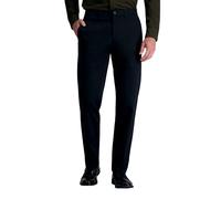 Haggar Herren Men's Wrinkle Free Performance Khaki Straight Fit Flat Front Pant Lässige Hose, Schwarz, 33W / 30L