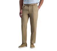 Haggar Herren Hochwertige, bügelfreie Khaki klassischer Passform, Plisseefalten vorne (Normale Größen) Lässige Hose, 34W / 32L