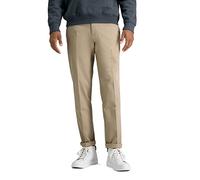 Haggar Herren Premium Bügelfreie Freizeithose mit Flacher Vorderseite, Khaki Unterhose, 33W / 32L