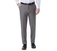 Haggar Herren Premium Comfort Anzughose - Slim Fit Flat Front Klassische Hose, grau dunkel, 33W / 32L