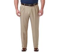 Haggar Herren Premium Comfort Classic Fit Bundfaltenhose Reg Größen Klassische Hose, Medium Khaki Bt, 44W / 29L