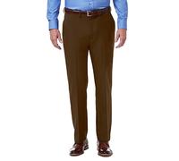 Haggar Herren Premium Comfort Classic Fit Flat Front Expansive Taille Hose - Braun - 36W / 32L