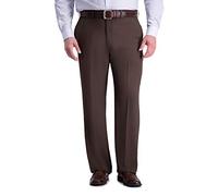 Haggar Herren Premium Comfort Classic Fit Flat Front Dress Pants-Regular and Big & Tall Sizes Klassische Hose, Dark Chocolate, 32 W / 32 L