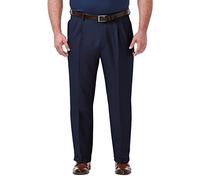 Haggar Herren Premium Comfort Classic Fit Pleat Front Pant Reg Größen Klassische Hose, Blue Bt, 50W / 30L