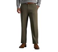 Haggar Herren Premium Freizeithose mit Flacher Vorderseite, Bügelfrei, Klassische Passform, Khaki, Normale Größen Lässige Hose, Toast, 40W / 31L