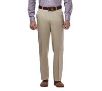 Haggar Herren Premium Freizeithose mit Flacher Vorderseite, Bügelfrei, Klassische Passform, Khaki, Normale Größen Lssige Hose, 34W / 32L