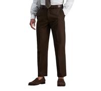 Haggar Herren Premium No Iron Khaki Classic Fit Flat Front Casual Pant (Regular and Big & Tall Sizes) Lässige Hose, Schokoladenbraun, 42W / 29L