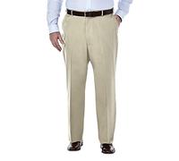 Haggar Herren Premium No Iron Classic Fit Flat Front Casual Pant (Regular and Big & Tall Sizes) Hose, Khaki-Bt, 46W / 32L