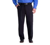 Haggar Herren Work to Weekend Classic Fit Flat Front & Pleat Regular Big and Tall Sizes Unterhose, Black Coal-Bt, 34W / 31L