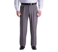 Haggar Herren Premium Comfort Classic Fit Pleat Front Pant Reg. and Big & Tall Sizes Klassische Hose, Medium Grey Bt, 46W / 34L